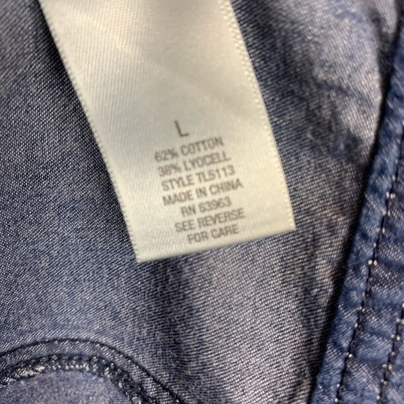 Dress Barn Womens Blue Snap Front Denim Jacket - Picture 12 of 12